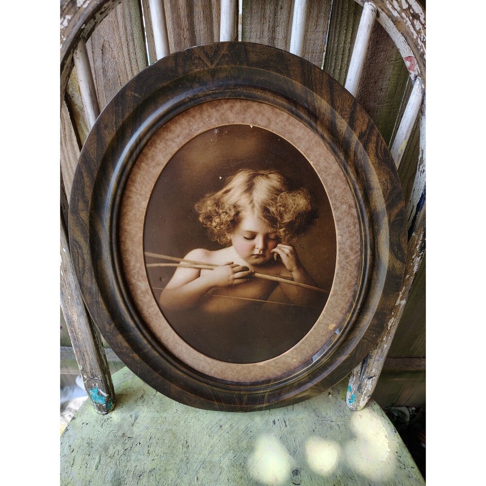 Sepia Child Portrait Photograph, Framed & Matted, Portrait Orientation, 14x17
